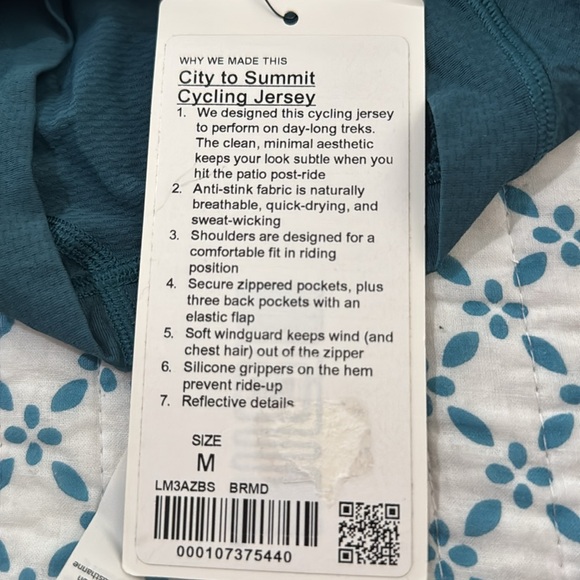 NEW Lululemonn cycling jersey never used - Picture 7 of 7